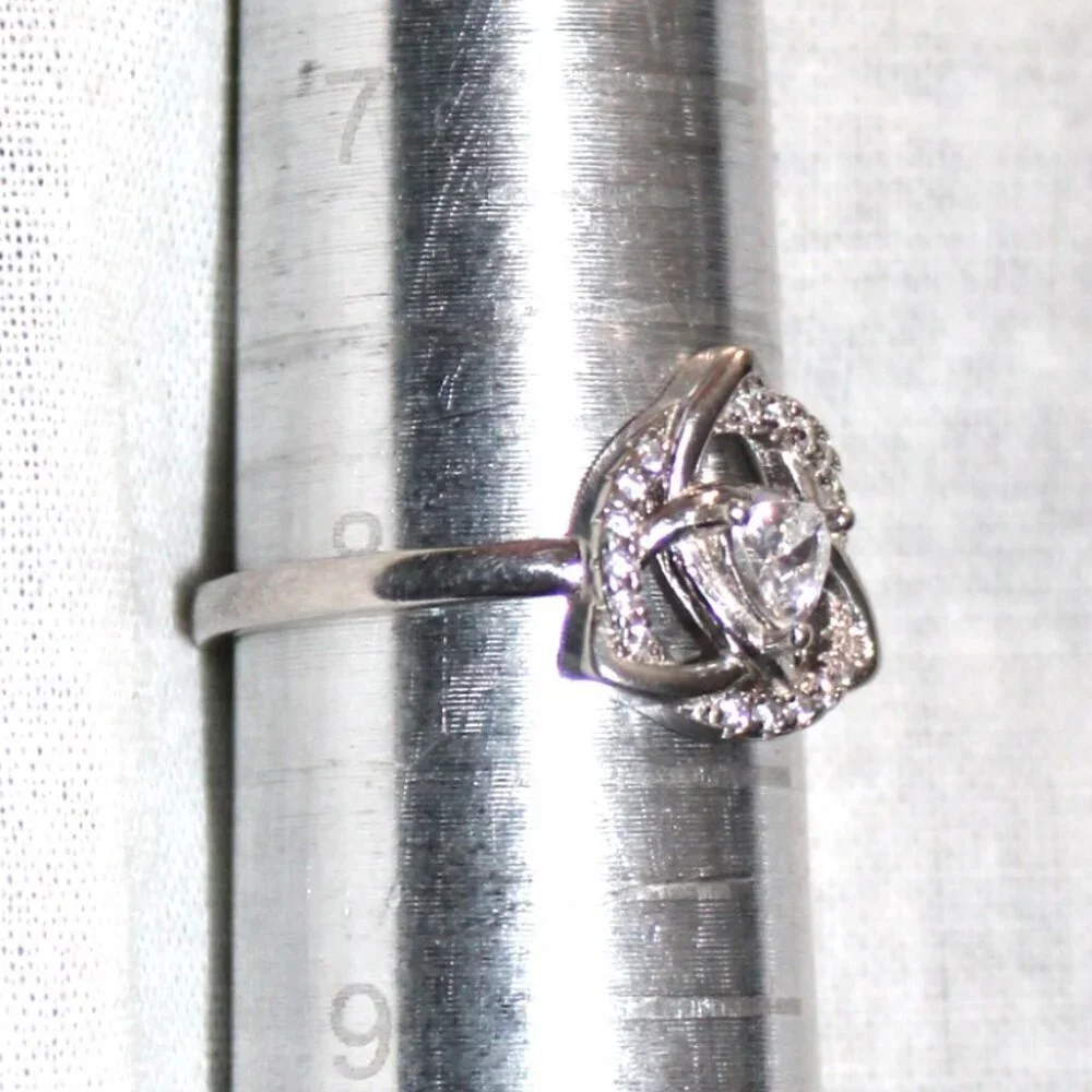 Sterling Silver Cubic Zirconia Celtic Knot Ring - Picture 7 of 7